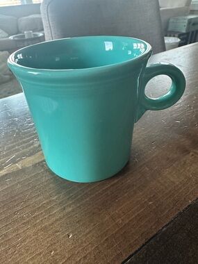 Fiesta Ware Turquoise Mug HLC USA Ring Handle Coffee Cup